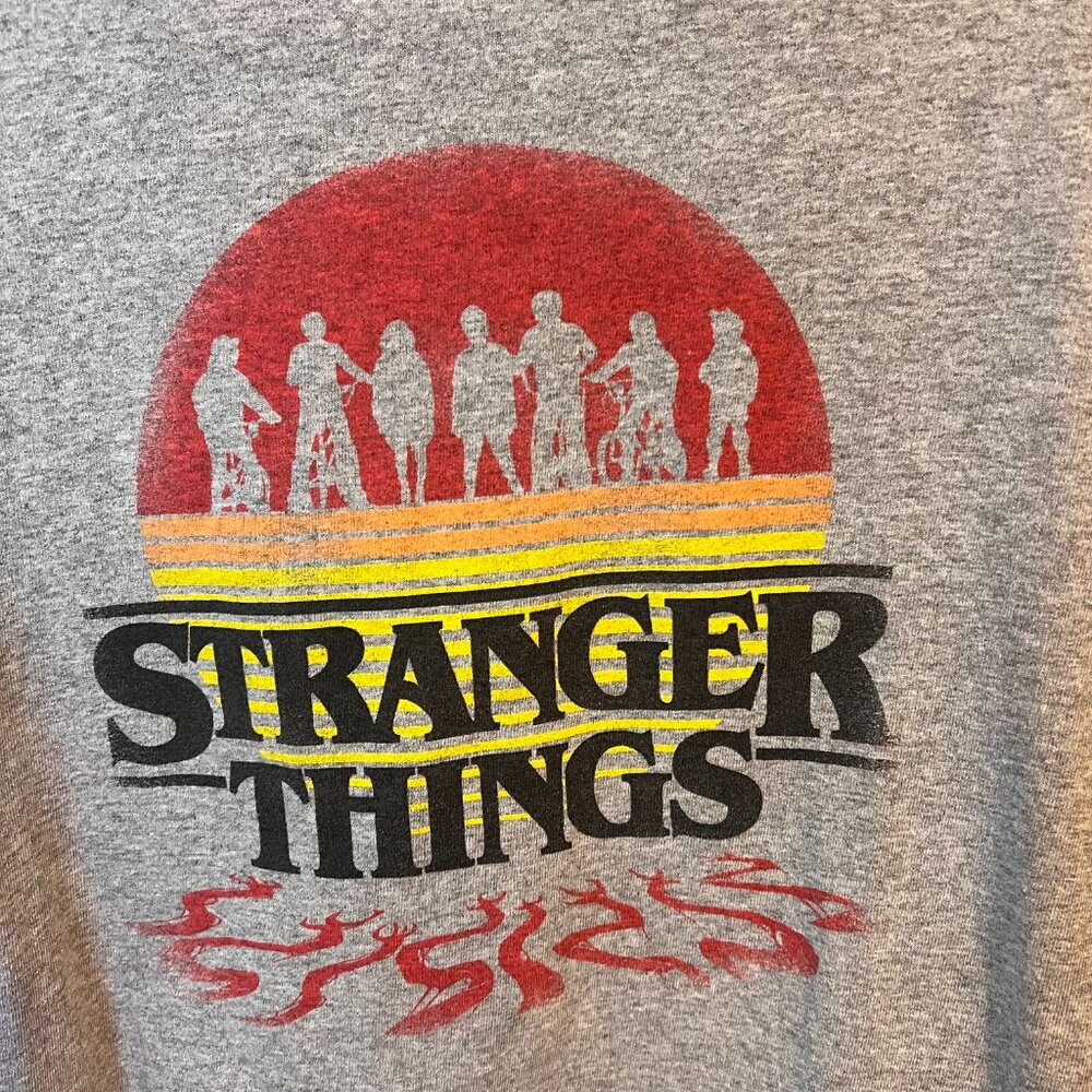 Stranger Things Long Sleeve Cropped Grey t-shirt - Picture 3 of 6